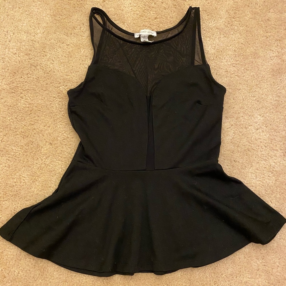 Black Semi Sheer Tank Top